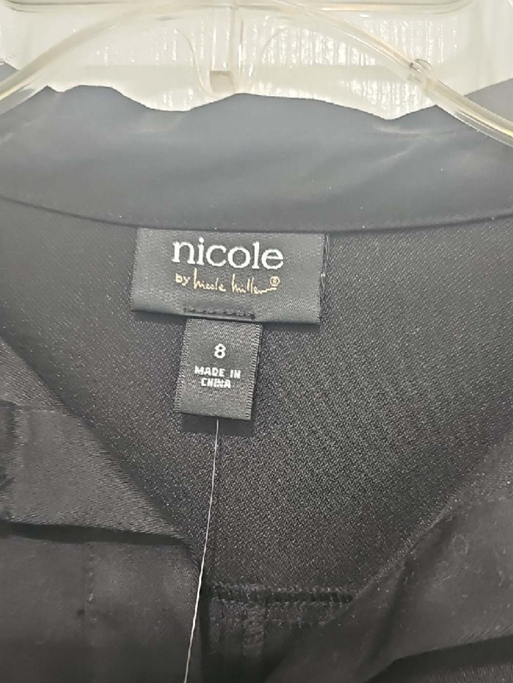 Nicole Miller Black Button-Front Shirt Dress with Rolled Sleeves - Picture 3 of 5